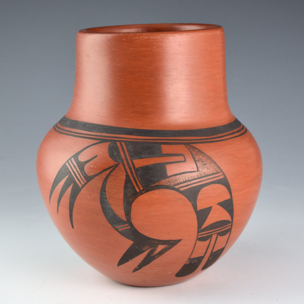 Adams, Sadie - Red Jar with Swirling Birds (1970s)