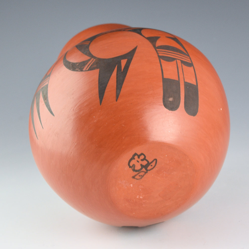 Adams, Sadie - Red Jar with Swirling Birds (1970s) - Image 4