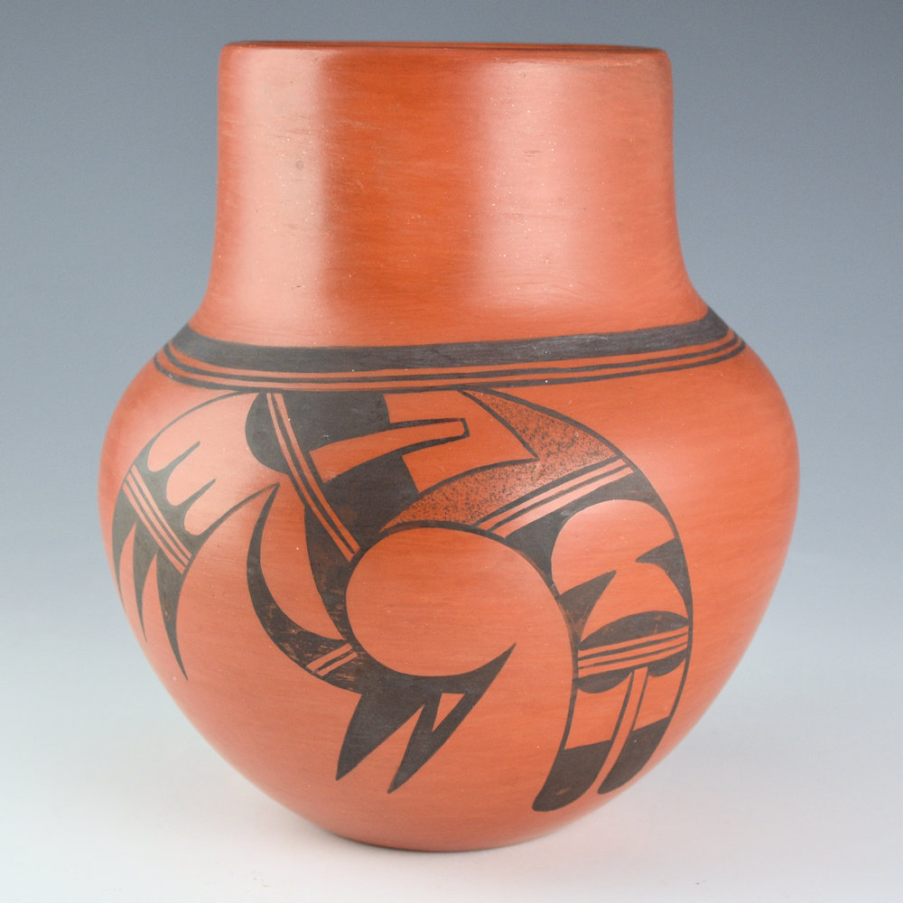 Adams, Sadie - Red Jar with Swirling Birds (1970s) - Image 2