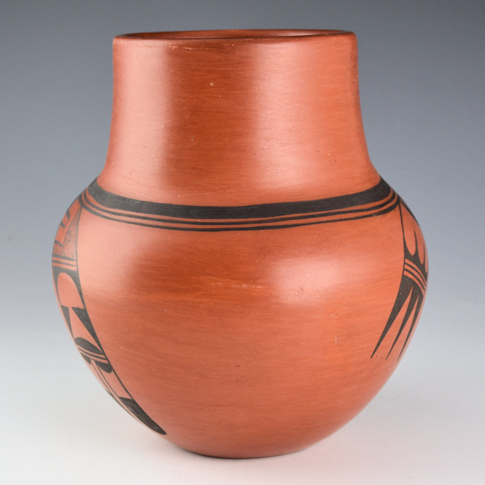 Adams, Sadie - Red Jar with Swirling Birds (1970s) - Image 3