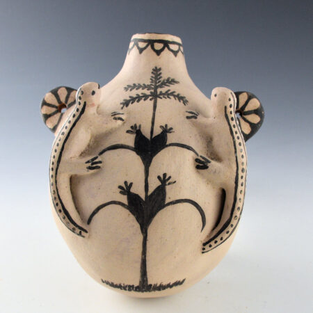 Ortiz, Seferina - Canteen with Two Lizards and Rain Cloud Designs (1970s)