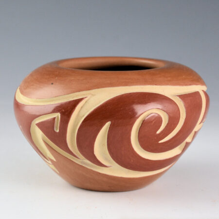 Alternative view of Diaz, Tina - Red and Tan Bowl with Cloud Designs