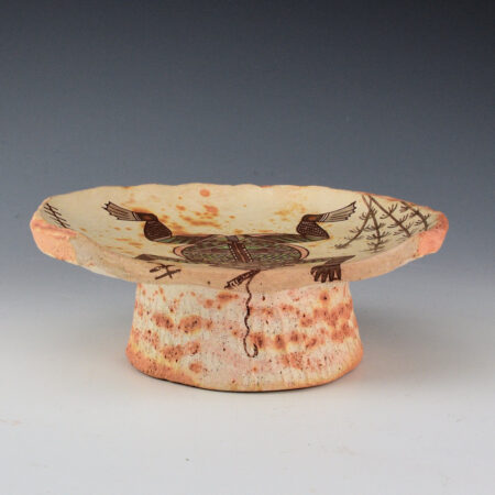 Alternative view of Begaye, Nathan - White Pedestal Bowl with Polychrome Frog (2000)