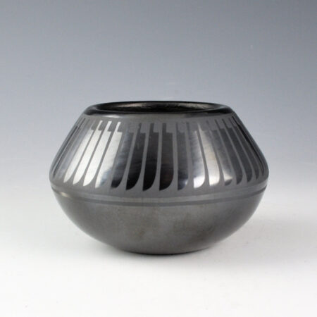 Blue Corn - Black Jar with 47 Feathers (1970s)