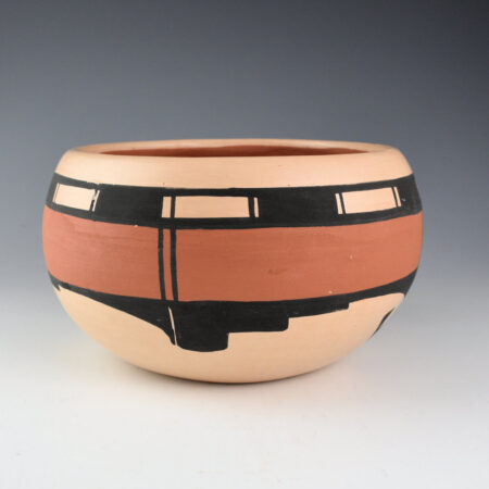 Dunlap, Carlos - Polychrome Bowl with Sunrise Designs (1977)