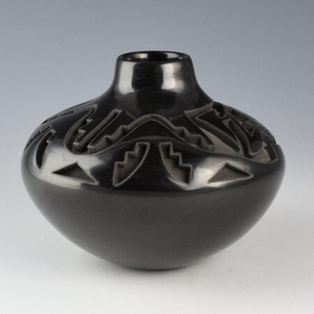 Alternative view of Velarde, Carol - Jar with Carved Avanyu and Cloud Designs