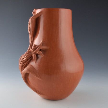 Alternative view of Carpio, Caroline - 9" Tall Red Jar Double Corn Relief Design