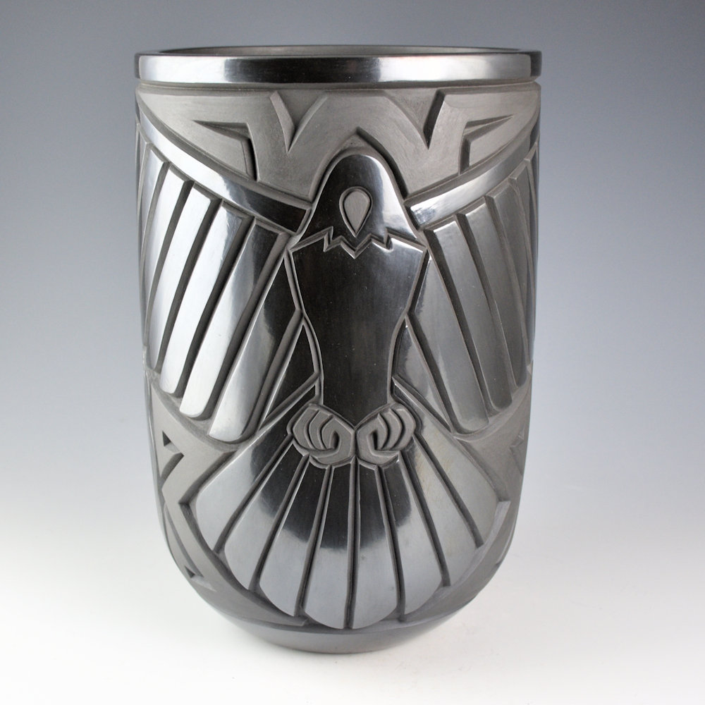 Begay, Daniel - "Flight" 10" Tall Jar with Carved Eagle