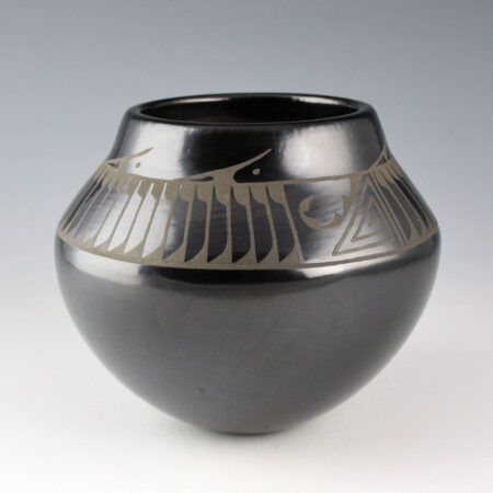 Alternative view of Gutierrez, Denny - Jar with 45 Feathers, Moon and Star Designs (1987)