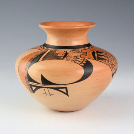 Alternative view of Quotskuyva, Dextra - "Eagles over the Kivas" Water Jar (1980s)