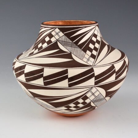 Juanico, Dolores Aragon- Water Jar 1900s Design with Checkerboard and Fine Lines