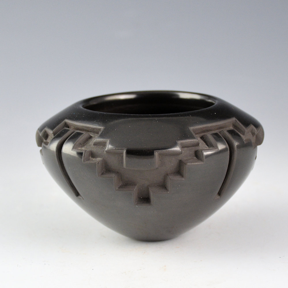 Garcia, Effie - Bowl with Deep Carved Mountains and Rain