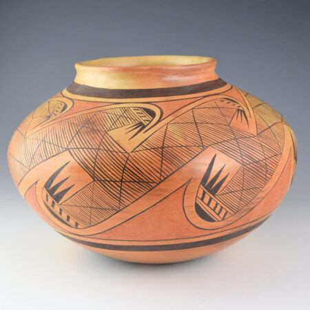 Nampeyo, Elva Tewaguna - 11" Wide Jar with 14 Bird Wing Migration Pattern (1960s)