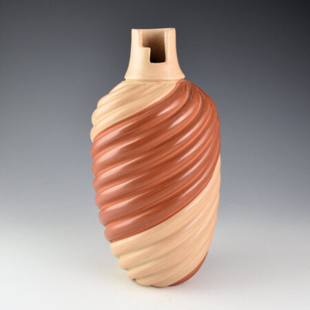 Yepa, Emma - 10" Tall Jar with Red and Tan Melon Swirls