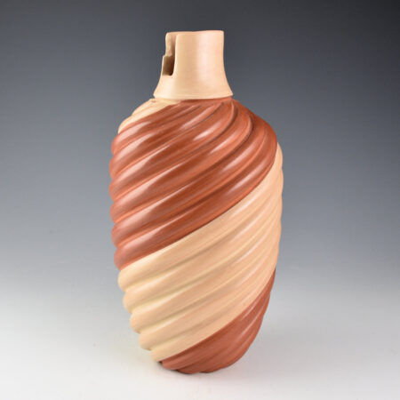 Alternative view of Yepa, Emma - 10" Tall Jar with Red and Tan Melon Swirls