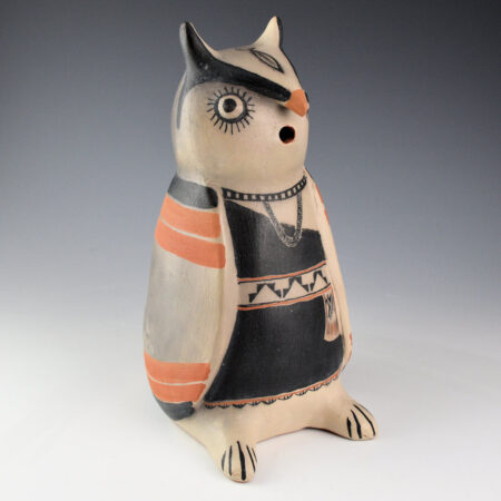 Cordero, Helen - Large Clay Owl with Painted Necklace (1970s)