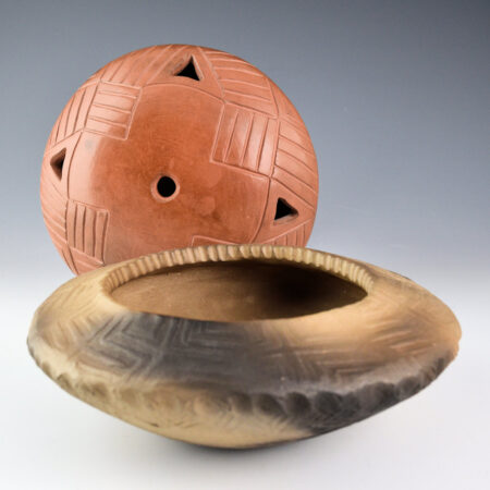 Osti, Jane and Joel Queen - Cherokee Seedpot and Wide Shoulder Jar