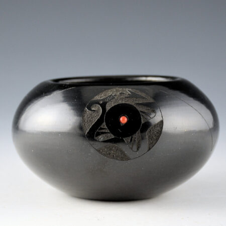 Tafoya, Juan - Bowl with Avanyu and Coral (1980)