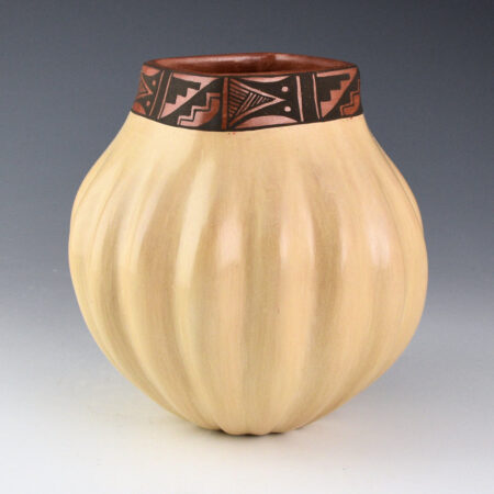 Fragua, Juanita - 18 Rib Melon Jar with Painted Neck (1980s)