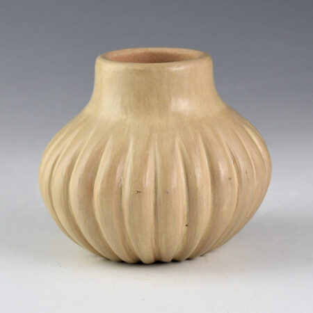 Alternative view of Gachupin, Laura - Small Tan Polished Melon Jar with 24 Ribs (1985)