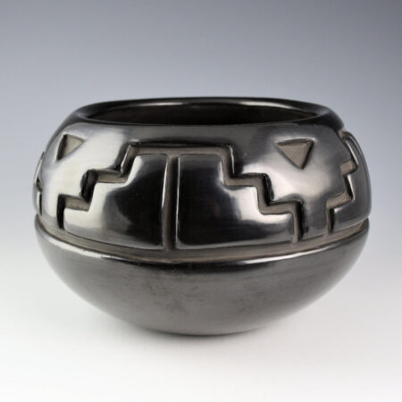 Alternative view of Tafoya, Margaret - 8" Wide Bowl with Kiva Step and Rain Designs (1950s)