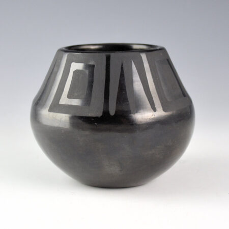 Martinez, Maria  -  Jar with House and Mountain Design "Marie + Santana" (1940s)