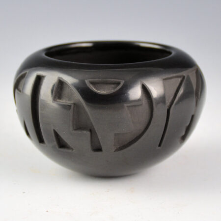 Alternative view of Suazo, Marie - Bowl with Deep Carved Feathers and Mesa Design