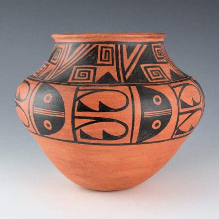 Alternative view of Chino, Marie Z. - Red Water Jar with Water and Fish Designs (1970s)