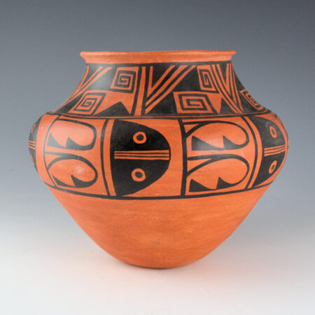 Chino, Marie Z. - Red Water Jar with Water and Fish Designs (1970s)