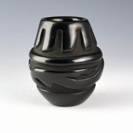 Alternative view of Singer, Mary - Small Jar with Carved Avanyu (1980s)