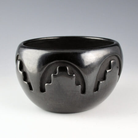 Tafoya, Phyllis - Bowl with Kiva Step Cloud Designs (1980s)