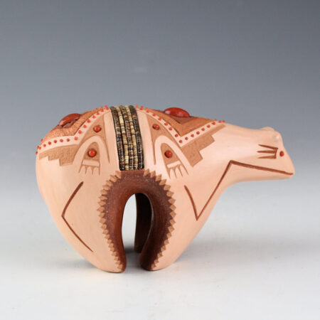 Sanchez, Russell  - Polychrome Bear with Heartline, Bear Paws and 86 Coral Insets