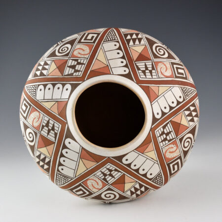 Naha, Rainy - 8.5" Wide Jar with "Awatovi Red Star" Design