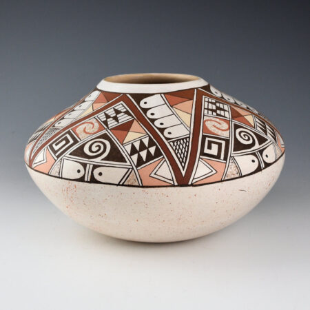 Alternative view of Naha, Rainy - 8.5" Wide Jar with "Awatovi Red Star" Design