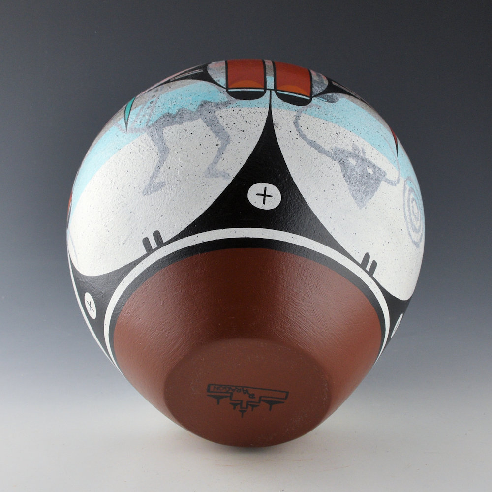 Aragon, Ralph -8.5" Tall Jar with Dragonflies and Petroglyph Designs (2005) - Image 5