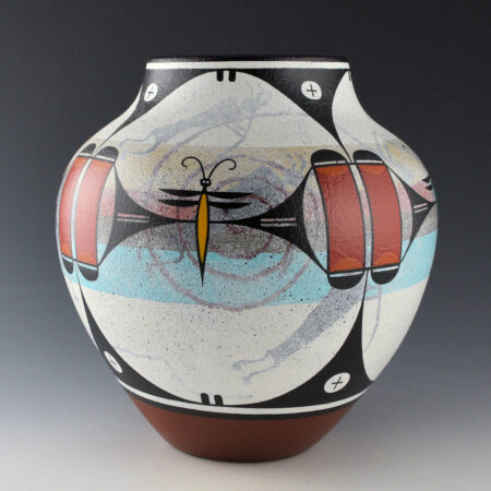 Alternative view of Aragon, Ralph -8.5" Tall Jar with Dragonflies and Petroglyph Designs (2005)