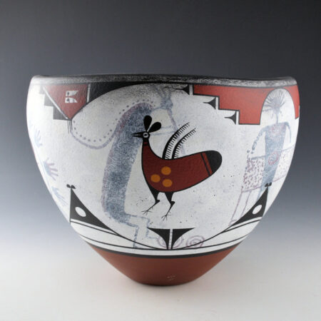 Aragon, Ralph - 9" Wide Bowl with Petroglyph Designs and Interior Design (2005)