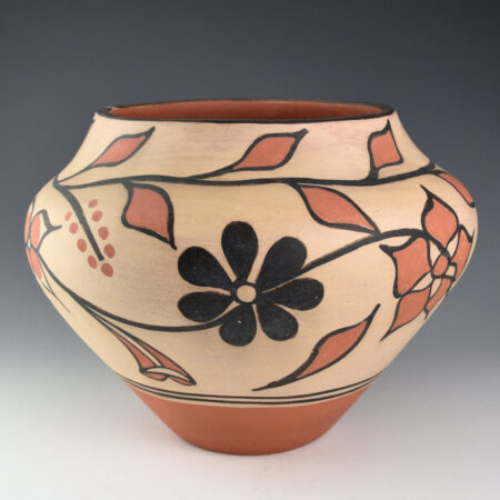 Alternative view of Tenorio, Robert  - 11" Wide Jar with Bird and Flowers (1990s)