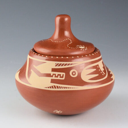 Gutierrez, Rose - Red Jar with Avanyu and Lid