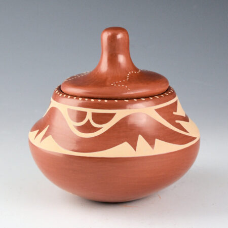 Alternative view of Gutierrez, Rose - Red Jar with Avanyu and Lid