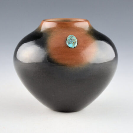 Sanchez, Russell  - Black and Sienna Jar with Turquoise (1984)