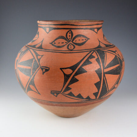 Once Known - 9" Tall Black-on-Red Jar (ca. 1890s)