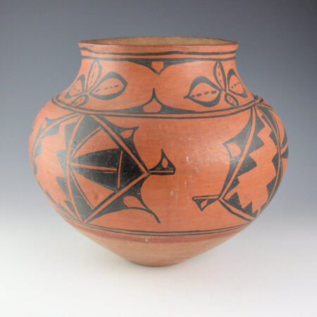 Alternative view of Once Known - 9" Tall Black-on-Red Jar (ca. 1890s)