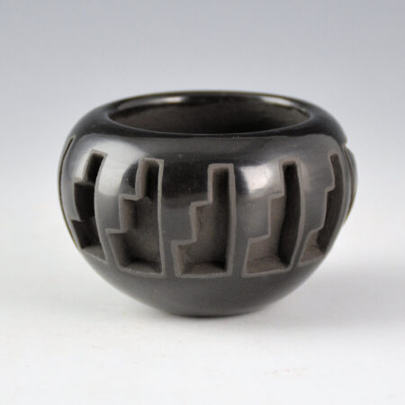 Alternative view of Suazo, Marie - Small Bowl with Deep Carved Avanyu and Mesa Designs