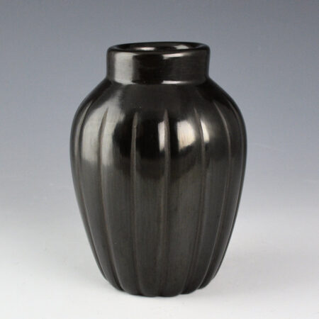 Alternative view of Baca, Alvin - Black Melon Jar with 24 Ribs