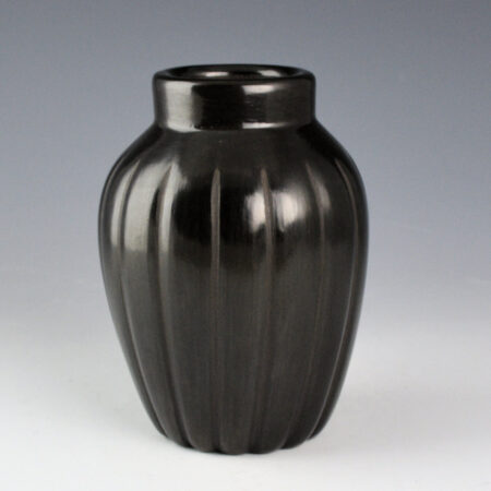 Baca, Alvin - Black Melon Jar with 24 Ribs