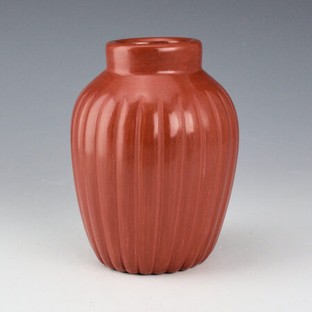 Alternative view of Baca, Alvin - Red Melon Jar with 24 Ribs