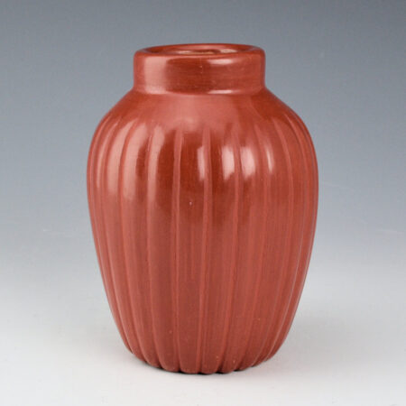 Baca, Alvin - Red Melon Jar with 24 Ribs