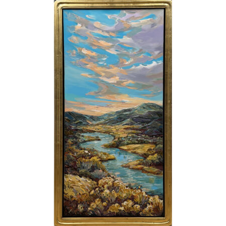 Vargas, Andrea - "A River Towards Santa Fe", Oil on Canvas (48" x 24")