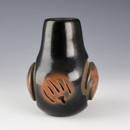 Alternative view of Suazo, Anita - Black and Sienna Jar with Bears and Bear Paws